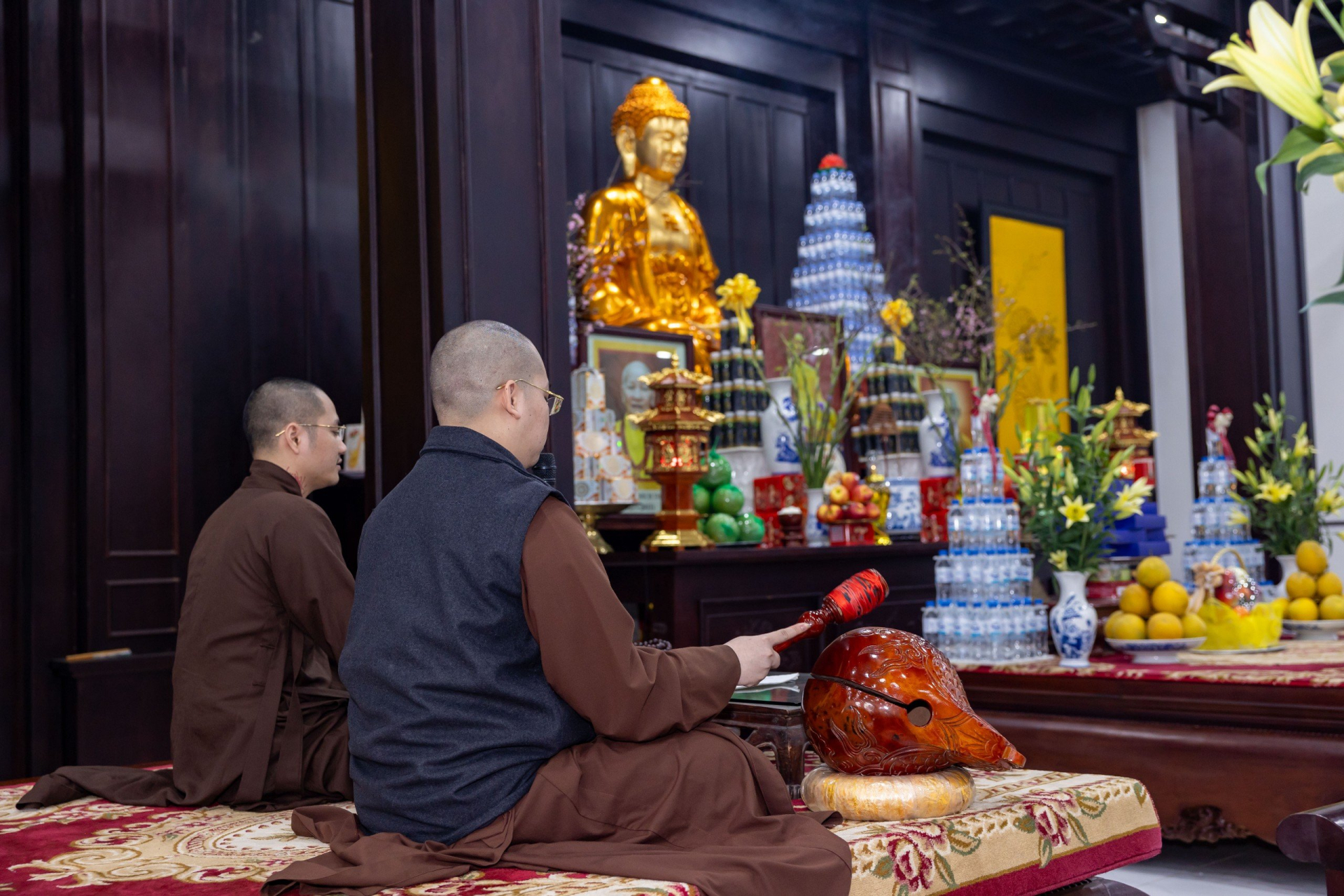 Trang nghiêm lễ cúng dường Trai Tăng cùng Đoàn Phật tử tại Học viện Phật Giáo Việt Nam cuối năm Quý Mão 2023
