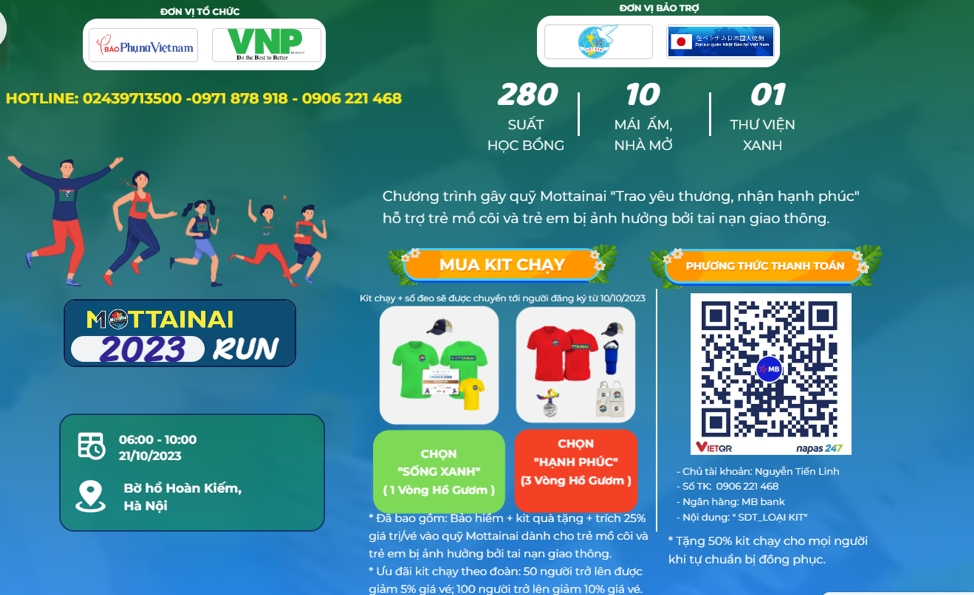 Mottainai Run 2023: Chạy công đồng đoàn kết vì 280 trẻ em mồ côi 